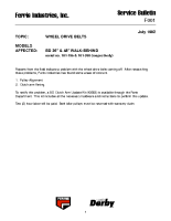 Ferris Service Bulletin F001 Wheel drive belts on the BD 36Inch & 48Inch Walk-Behind Models