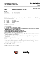 Ferris Service Bulletin F006 Mower drive idler pulley for the 52Inch CTR models