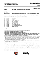 Ferris Service Bulletin F008 Neutral return spring removal for all Dual Drives equipped with thumb controls