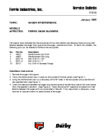 Ferris Service Bulletin F010 Auger interference on the Ferris brand snowblower (SBR53)