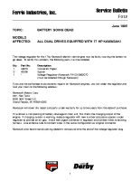 Ferris Service Bulletin F012 Battery going dead on all Dual Drive models equipped with the 17HP Kawasaki engine