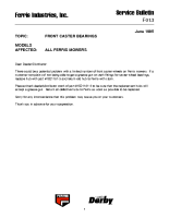 Ferris Service Bulletin F013 Front caster bearings on all Ferris models