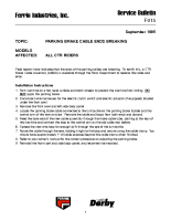Ferris Service Bulletin F015 Parking brake cable ends breaking on all CTR models