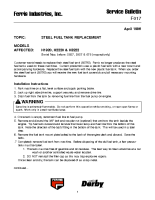 Ferris Service Bulletin F017 Steel fuel tank replacement for the H1920, H2220 & H3222 Series 3-Wheel Riders