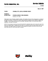 Ferris Service Bulletin F020 Unable to level mower deck on the PCZ22K Zero-Turn riders (Serial No. 101 ? 250)