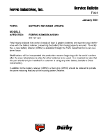 Ferris Service Bulletin F031 Battery retainer update for the IS3000ZKAV23_61 model (Serial No. 101 ? 325)