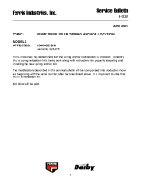 Ferris Service Bulletin F032 Pump drive idler spring anchor location for the IS4000Z_D31 model (Serial No. 226 ? 275)
