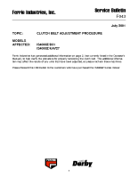 Ferris Service Bulletin F043 Clutch belt adjustment procedure for the IS4000Z Series models