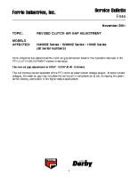 Ferris Service Bulletin F046 Revised clutch air gap adjustment for All 1000Z Series, IS3000Z Series and IS4000Z Series models
