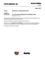 Ferris Service Bulletin F053 Potential loose drive hubs on all Dual Drive S Walk-Behinds with tapered hubs