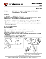 Ferris Service Bulletin F062 Difficult to push free-wheel the HC32KAV13 model Serial No. 101 – 510 with the transmission in neutral