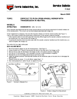 Ferris Service Bulletin F062 Difficult to push free-wheel the HC32KAV13 model Serial No. 101 ? 510 with the transmission in neutral