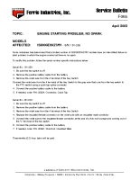 Ferris Service Bulletin F065 Engine starting problem No Spark on the IS3000ZXK27_61 model
