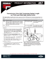 Ferris PI-67 Drive Belt tensioning spring FW35 & FM35