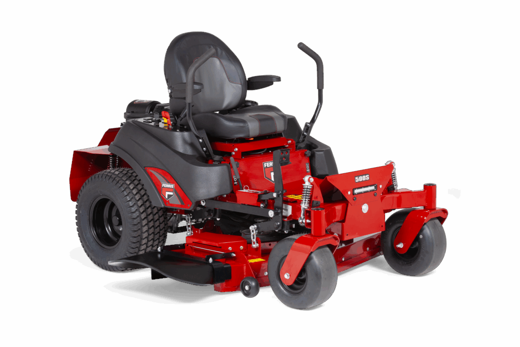 Ferris 500S zero turn riding mower in black and red.